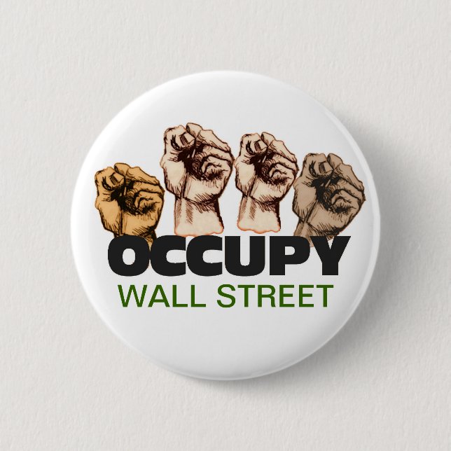 Badge Rond 5 Cm Occupez Wall Street (Devant)