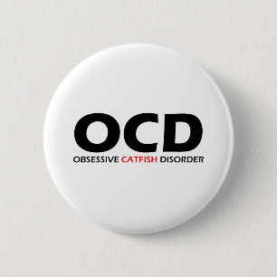 Badge Rond 5 Cm OCD - Trouble Obsessionnel du poisson de chat