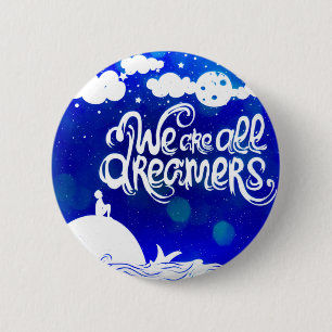 Badge Rond 5 Cm Ocean Blue Dreams Stars Citation Inspirationnelle