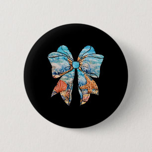 Badge Rond 5 Cm Océan Féminin Nœud Coquette Été Littoral Plage Fem