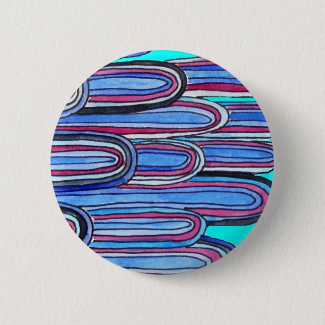 Badge Rond 5 Cm Ocean Waves aqua blue pattern (Devant)