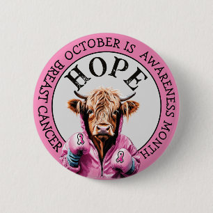 Badge Rond 5 Cm Octobre est le signe de sensibilisation au cancer