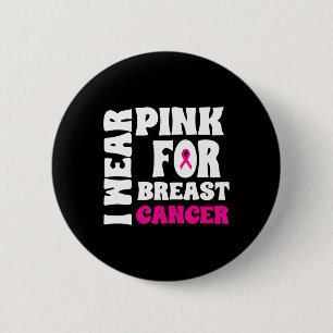 Badge Rond 5 Cm Octobre Nous Portons Pink Breast Cancer Sensibilis
