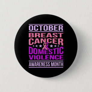 Badge Rond 5 Cm Octobre Soutien du Mois de sensibilisation à la v