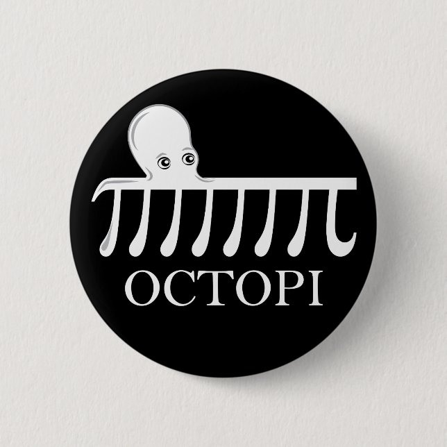 Badge Rond 5 Cm Octopi - Funny Pi Octopus Math (Devant)