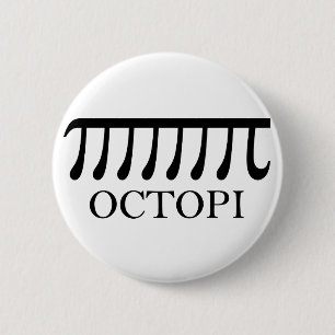 Badge Rond 5 Cm Octopi - Funny Pi Octopus Math
