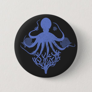 Badge Rond 5 Cm Octopus