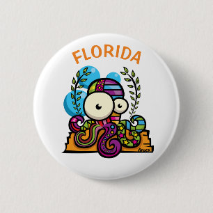 Badge Rond 5 Cm Octopus de Floride