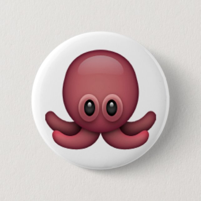 Badge Rond 5 Cm Octopus - Emoji (Devant)