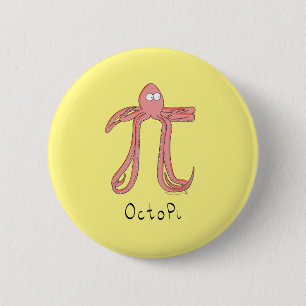 Badge Rond 5 Cm Octopus Pi Symbole Math Enseignant Funny