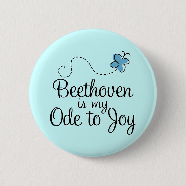 Badge Rond 5 Cm Ode au bouton de Beethoven de joie (Devant)