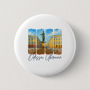 Badge Rond 5 Cm Odesa Ukraine Voyage Voyage Coup de pinceau Odesa