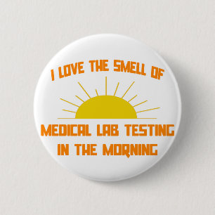 Badge Rond 5 Cm Odeur de laboratoire Médicale le matin