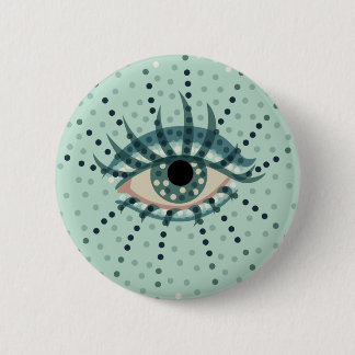 Badge Rond 5 Cm Oeil bizarre avec des points Art psychédélique Abs