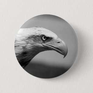 Badge Rond 5 Cm Oeil d'aigle noir et blanc