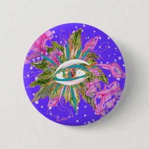 Badge Rond 5 Cm OEil de fleurs de balsam