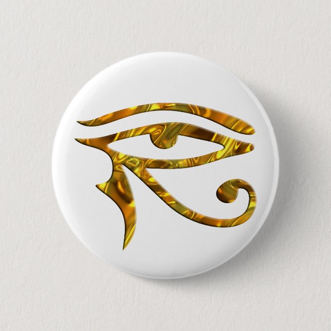 Badge Rond 5 Cm OEil d'Horus - OR (Devant)