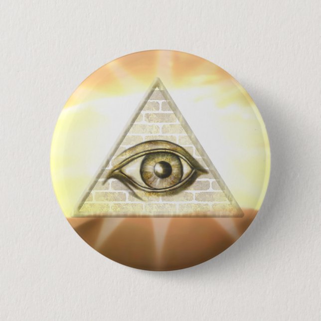 Badge Rond 5 Cm Oeil du rayon de soleil de Providence (Devant)