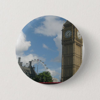 Badge Rond 5 Cm Oeil et Big Ben de Londres