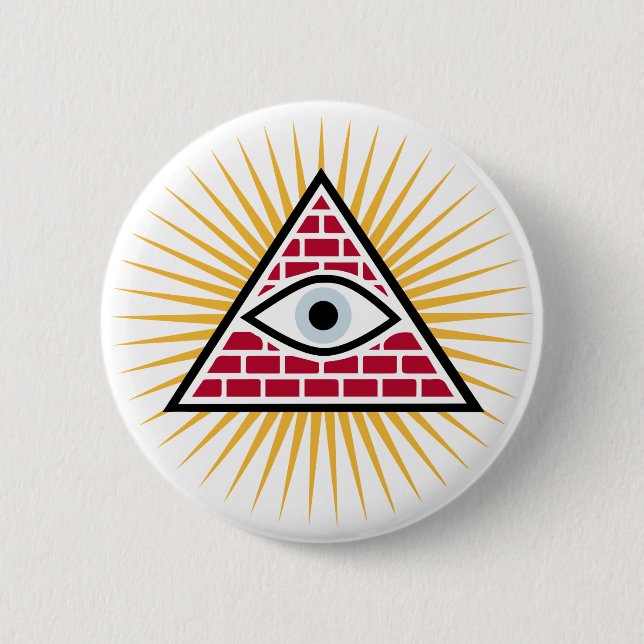 Badge Rond 5 Cm Oeil freemasonique (Devant)