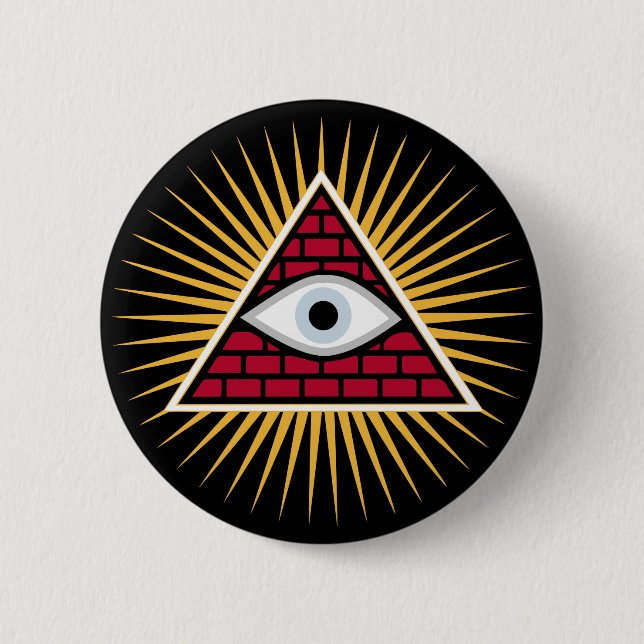 Badge Rond 5 Cm Oeil freemasonique (Devant)