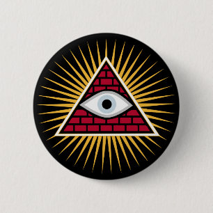 Badge Rond 5 Cm Oeil freemasonique