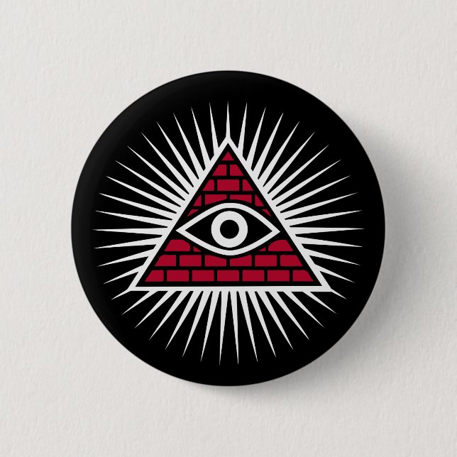 Badge Rond 5 Cm Oeil freemasonique (Devant)