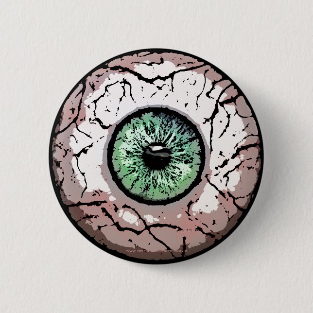 Badge Rond 5 Cm Oeil vert déplaisant - bouton (Devant)