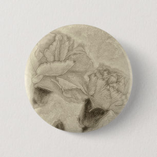 Badge Rond 5 Cm Oeillets roses 3 Antiqued