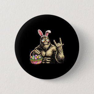Badge Rond 5 Cm Œuf de Pâques drôle de Bigfoot Rock Sasquatch Jour