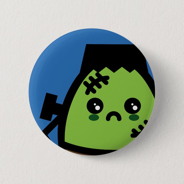 Badge Rond 5 Cm Oeuf déplaisant Frankenstein - Halloween (Devant)