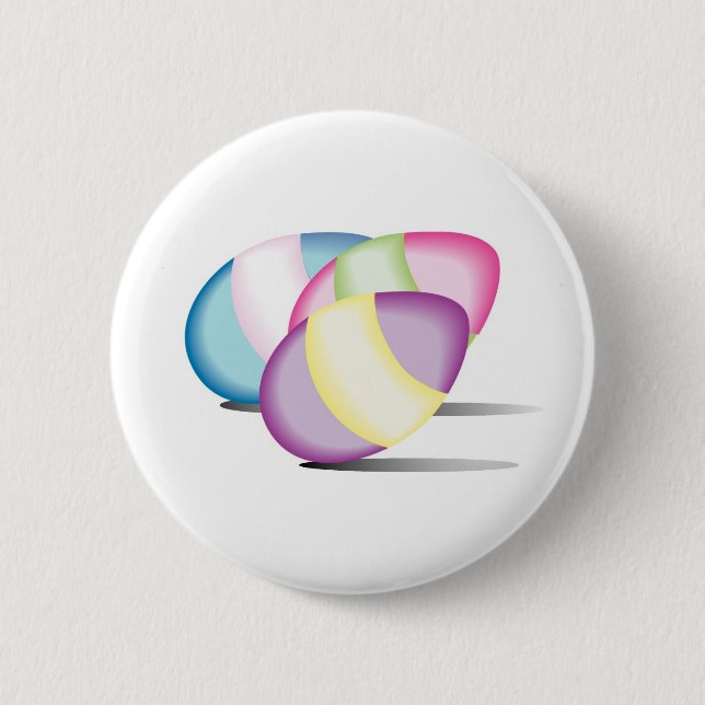 Badge Rond 5 Cm Oeufs de couleur vive avec ombre (Devant)