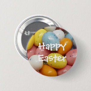 Badge Rond 5 Cm Oeufs de Pâques de gelée colorée