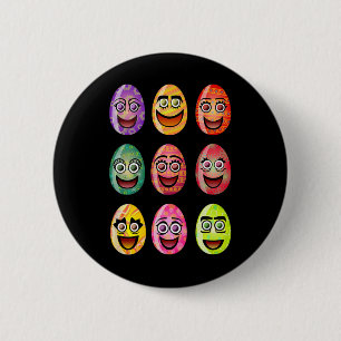 Badge Rond 5 Cm OEufs de Pâques Famille Correspondant Groupe de Pâ