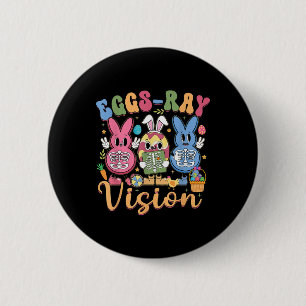 Badge Rond 5 Cm Oeufs Ray Vision Joyeux Pâques Jour Xray Technicie