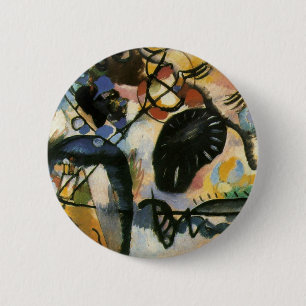 Badge Rond 5 Cm Oeuvre Abstraite de Kandinsky Black Spot