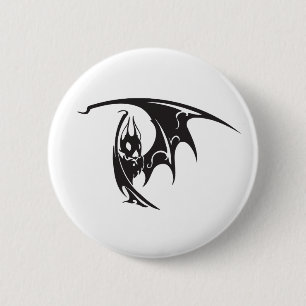 Badge Rond 5 Cm Œuvre d'art de tatouage de chauves-souris vampires