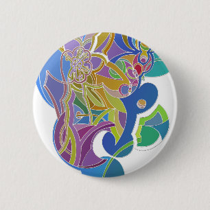 Badge Rond 5 Cm Œuvre d'art fantaisiste