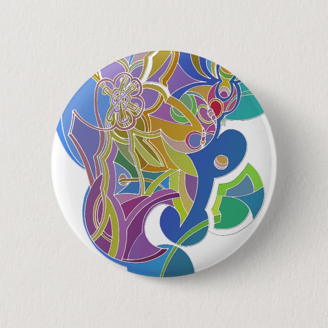 Badge Rond 5 Cm Œuvre d'art fantaisiste (Devant)