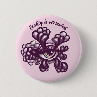 Badge Rond 5 Cm Œuvre d'art surréaliste à l'œil Weirdcore dans un 