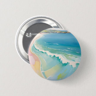 Badge Rond 5 Cm Œuvre d'art vue de dessus du littoral