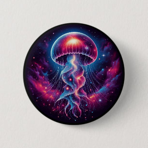 Badge Rond 5 Cm Oeuvre de méduse cosmique Galaxie