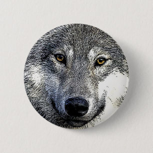 Badge Rond 5 Cm OEuvre Wolf Eyes