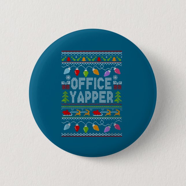 Badge Rond 5 Cm Office Yapper Ugly Sweater Christmas  (Devant)