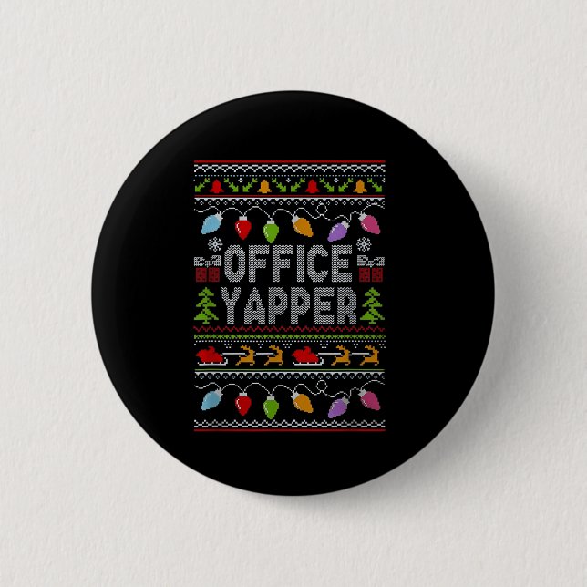Badge Rond 5 Cm Office Yapper Ugly Sweater Christmas  (Devant)