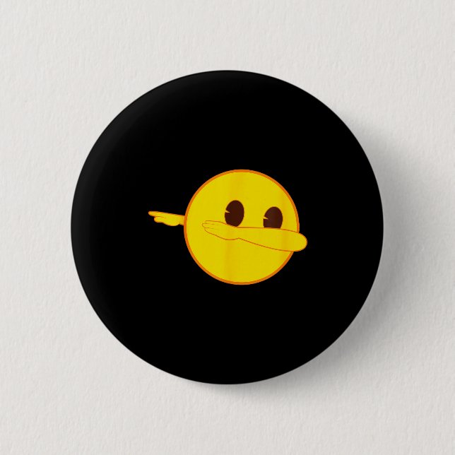 Badge Rond 5 Cm Official Emoji Dab Dabbing Yellow Smile Face  (Devant)