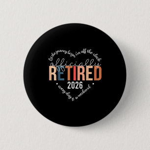 Badge Rond 5 Cm Officiellement Retraité 2025 Chemise Cœur Pour Fem