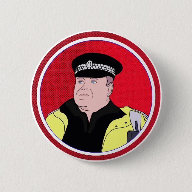 Badge Rond 5 Cm Officier de police (Devant)