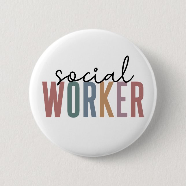 Badge Rond 5 Cm Offres d'appréciation aux travailleurs sociaux (Devant)