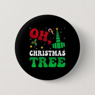 Badge Rond 5 Cm Oh Arbre de Noël Lumières Rt Respiratoire Thèse